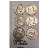 6 franklin half dollars