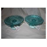 Cake Stand Set - Green Glass