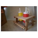 Mini Picnic Table Ketchup & Mustard Set