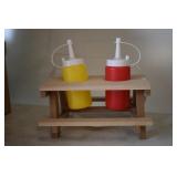Mini Picnic Table Ketchup & Mustard Set