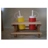 Mini Picnic Table Ketchup & Mustard Set
