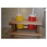 Mini Picnic Table Ketchup & Mustard Set