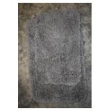 2-Piece Shag Bath Mat Set Grey