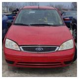 2007 FORD FOCUS 4 DOOR RED