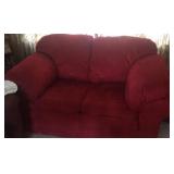 Love seat Red suede