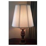 Table lamp wood & brass tone look
