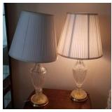 Pair of crystal lamps