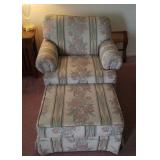 Simmons upholstered chair & ottoman