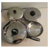 Frying pans: T-Fal, Revereware, Kitchen-aid