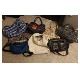7 purses & 1 tote bag.