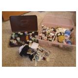 Sewing boxes & supplies thread, trim, etc.