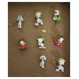 8 Snoopy  Peanuts Christmas ornaments