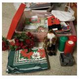 Christmas decor, candles, & gift bags