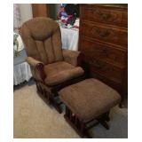 Platform rocker with ottoman