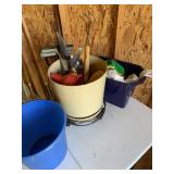 Plant holder, bucket, garden tools