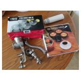 Sausage grinder, angel food pan, 2 bowl sets