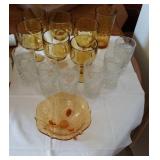 Glassware: tumblers, 6 Wexford,  8 amber