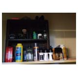 Wicker shelf unit & personal care items