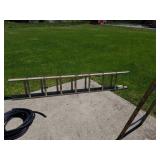 Sixteen foot aluminum extension ladder