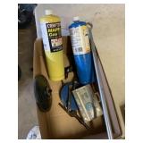 Box tools, propane tanks, wrench, box nuts,