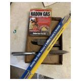 Box-Radon gas kit, cutters, drain cleaner