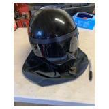 Black motorcycle helmet