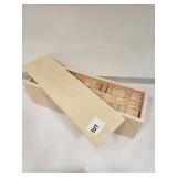 Jenga style blocks in wooden case