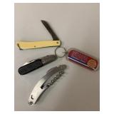 Barlow, Schrader, corkscrew knife, 2005 penny