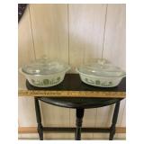 2 Glasbake covered dishes
