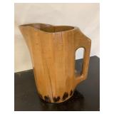 Hand carved Wooden Pitcher