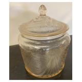 Pink Depression Cracker Jar