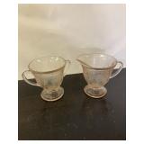 Pink Depression cream and sugar