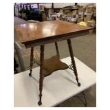 Square lamp table with ball and claw feet