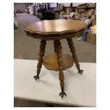 Oak Lamp table with ball& claw feet