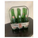 6-pack 7-up case and bottles