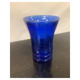 Cobalt blue jam dish