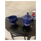 Blue Fiesta Cream & Sugar