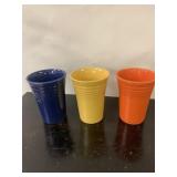 3 Fiesta Tumblers 4 1/2" tall