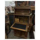 Drop-Front desk w/ deer stag decorations