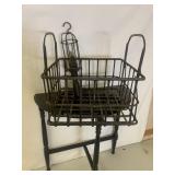 Milk crate and old trouble light.