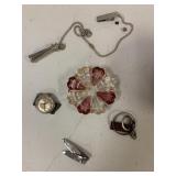 Folgers coffee can w/ watch, ash tray, etc.