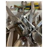 Bargain box Kitchen items- silverware, crock pots