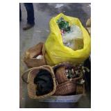 Baskets, bows, & decor in a tote