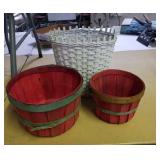 Wicker waste basket & apple baskets