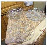Indiana Glass 3 piece serving set Oleander pattern