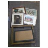 Group of art work & picture frames