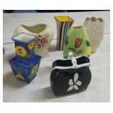6 ceramic vases