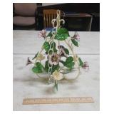 Vintage metal hanging flowers art