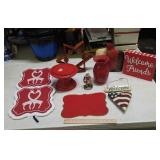 Red decor items