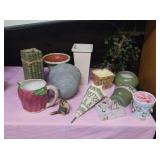 Decor items: vases  pitcher, acorn, etc